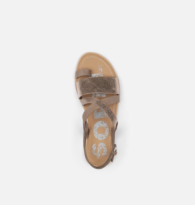 Sorel Dam Sandaler Brun - Ella™ Criss Cross Flat - HMX-870931